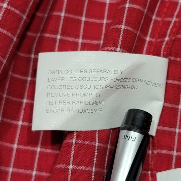 Chaps Easy Care Red & White Button Down Shirt Men's Size XXL - Picture 12 of 15